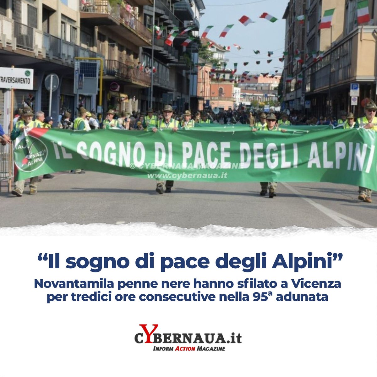 'Il sogno di pace degli Alpini' Novantamila penne nere hanno sfilato a Vicenza per tredici ore consecutive nella 95ª adunata cybernaua.it/photoreportage… via @cybernaua #UnaForzaperilPaese #ForzeArmate #alpini #ANA #AssociazioneNazionaleAlpini #TruppeAlpine #Vicenza @GuidoCrosetto…