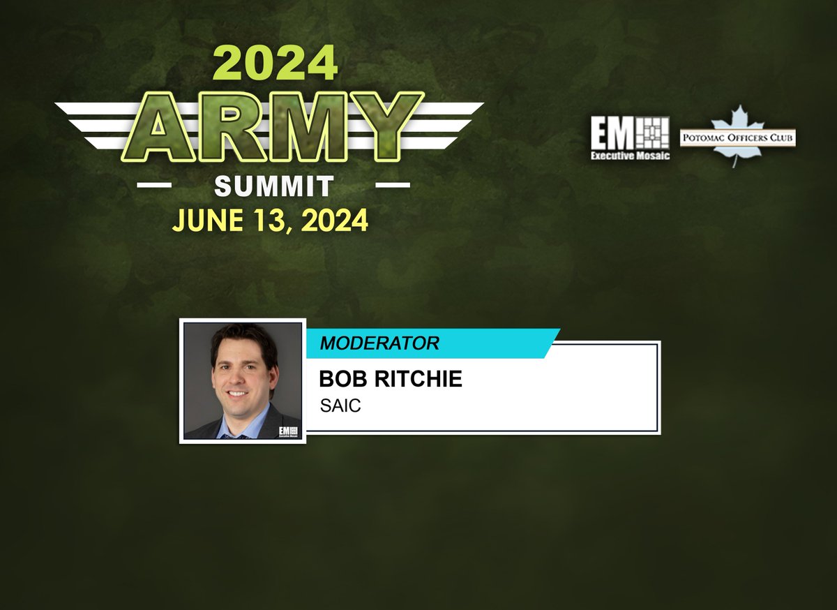 We are pleased that Bob Ritchie of @SAICinc will moderate the 'How Do We Accelerate Speed of Development to Speed of Decision' panel at the 2024 Army Summit on Thursday, Jun. 13th! Register: potomacofficersclub.com/register/?even… #POCarmy9 @LeidosInc @HighlightTech @Capgemini @Appian @LMI_org