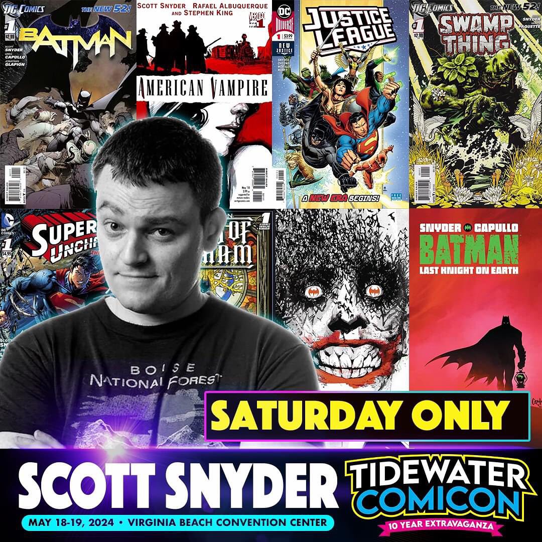 Help me celebrate @TWComicon's 10 year anniversary this weekend! I'll be at the Virginia Beach Convention Center on Saturday bumping fists and signing books, so come say hi!