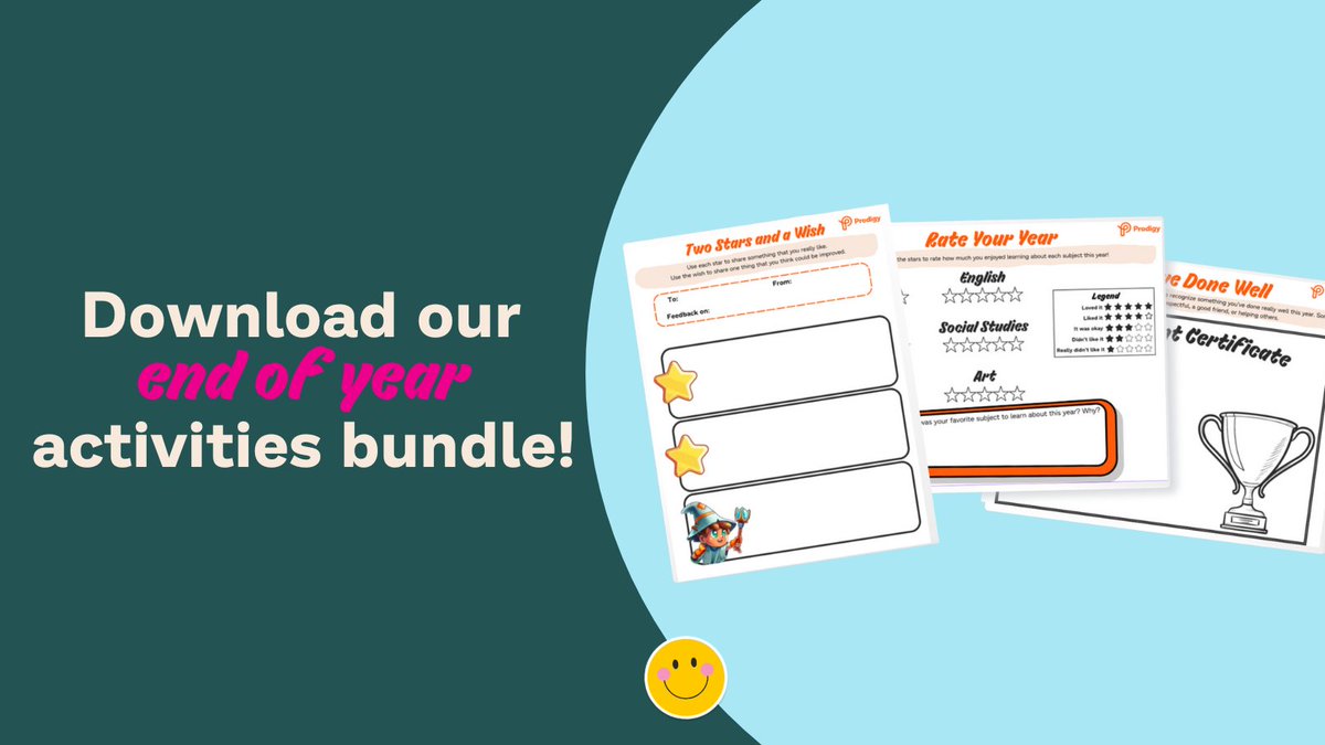 👩‍🏫✨ #Teachers, end the year on a high note! 
Get our FREE #EndofYear Classroom Bundle to inspire reflection and joy in your students 😍 Get it here: social.prodigygame.com/3QC20id

What's been one of your favourite moments this school year?