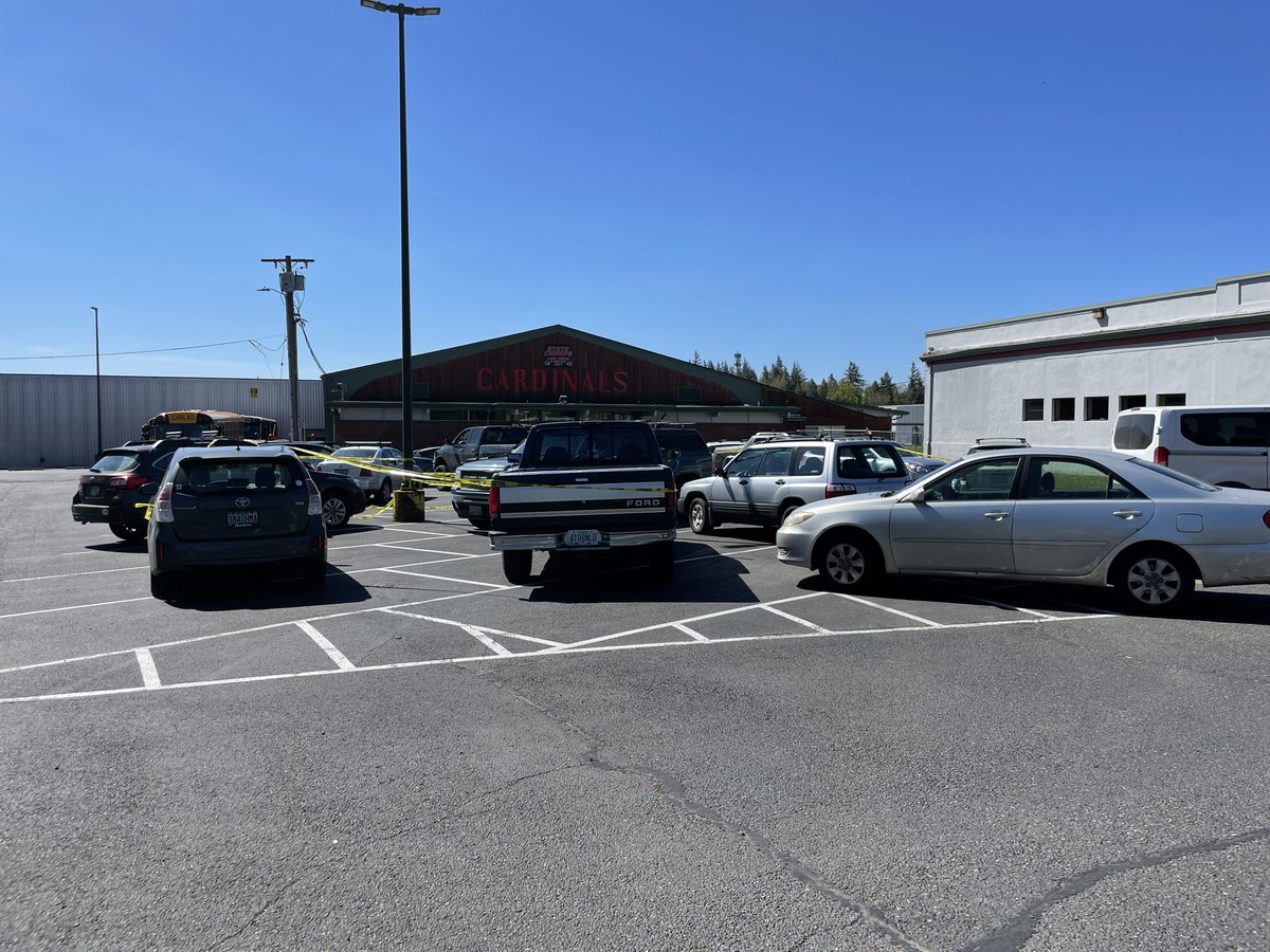 derwood73's tweet photo. Coming to work brought a bit of a surprise. Our seniors enacted their annual prank by parking their cars covering all of the staff spots. They even added caution tape for good measure. It was very refreshing to see a non-destructive senior prank. @CorbettSchools #OneCorbett https://t.co/lfgdhpcGhh