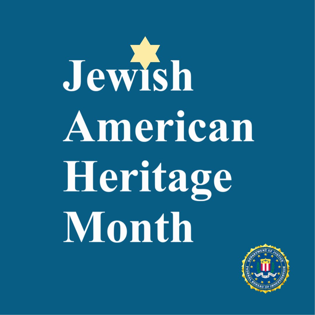 As #FBI Pittsburgh marks Jewish American Heritage Month, we're recognizing the agents, administrative professionals, and leaders helping push our mission forward to protect the American people and uphold the Constitution of the United States. #JewishAmericanHeritageMonth