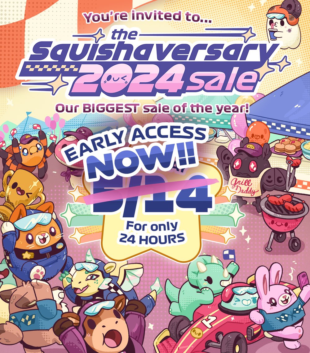 🔊 It's our BIGGEST sale of the YEAR! THE SQUISHAVERSARY SALE EARLY ACCESS IS HAPPENING NOW!!! GO GO GO GO GO!!!!! 🔊 💸 squishable.com 💸