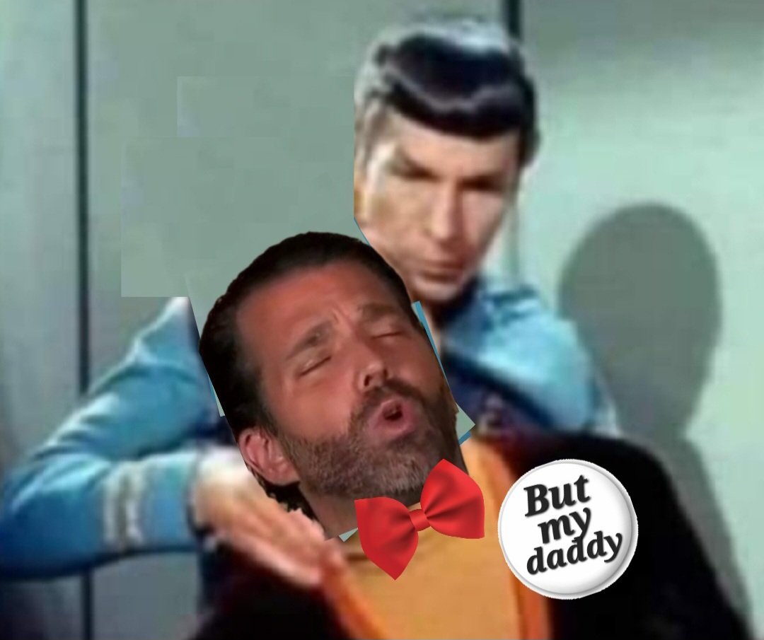 #DonaldTrumpJr tries to visit #PeterNavarro in Prison. Mr.Spock decides #DonJr is a flaming a-hole and gives him the nerve pinch anyway #StarTrek