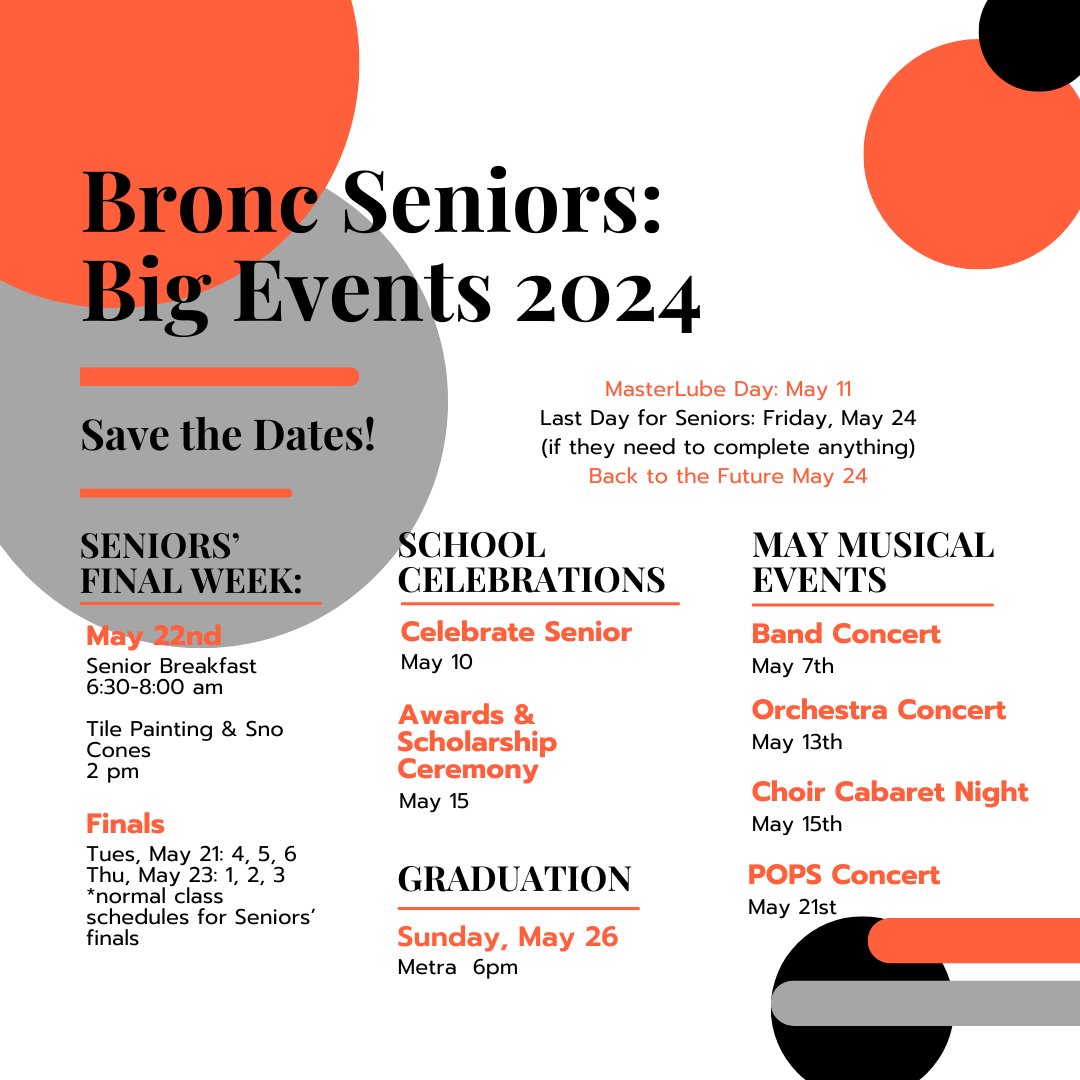 What's on tap for our seniors next week in their last week of high school!