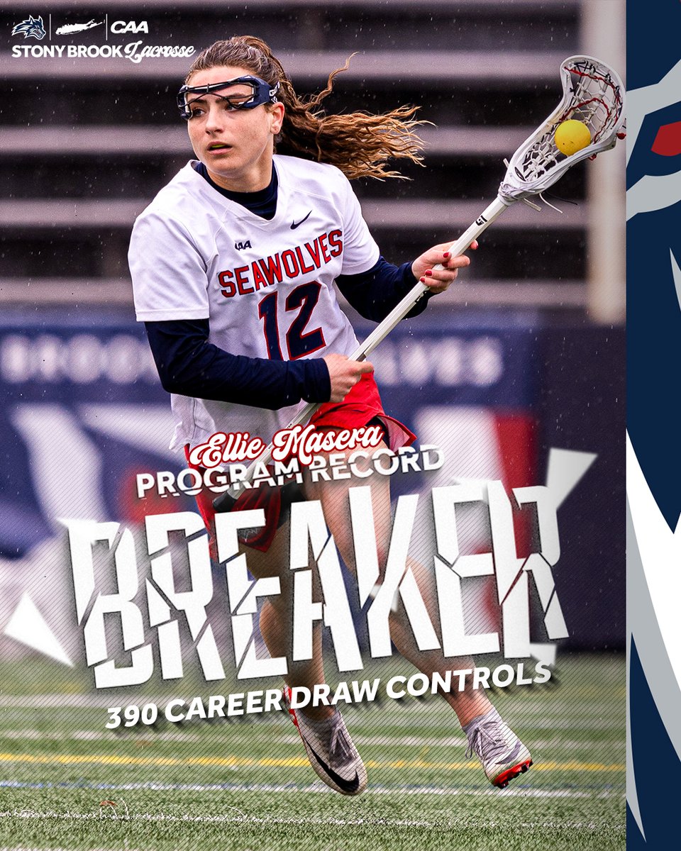 🚨 𝗣𝗥𝗢𝗚𝗥𝗔𝗠 𝗥𝗘𝗖𝗢𝗥𝗗 🚨 @elliemasera finished her career with 390 draw controls to set a new Stony Brook program record! 🌊🐺 #NCAALAX