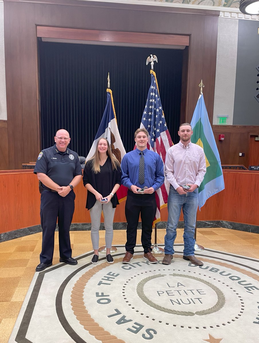 Dubuque_PD's tweet photo. The Dubuque Police Department welcomes our newest officers, Cassidy Randl, Joey Kimball, and Camerin McClain!  Congratulations and welcome to the DPD! https://t.co/TSmElzj2h6