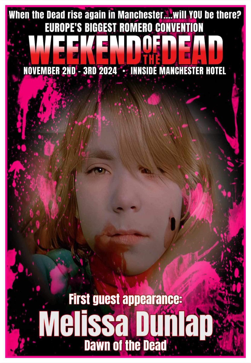 Please give a very warm WOTD welcome to Melissa Dunlap. 
Melissa Dunlap and her brother are the Niece and Nephew of Tom Savini and they played the zombie children at the airport! WOTD 2024 will be Melissa's first ever convention appearance outside of the US.