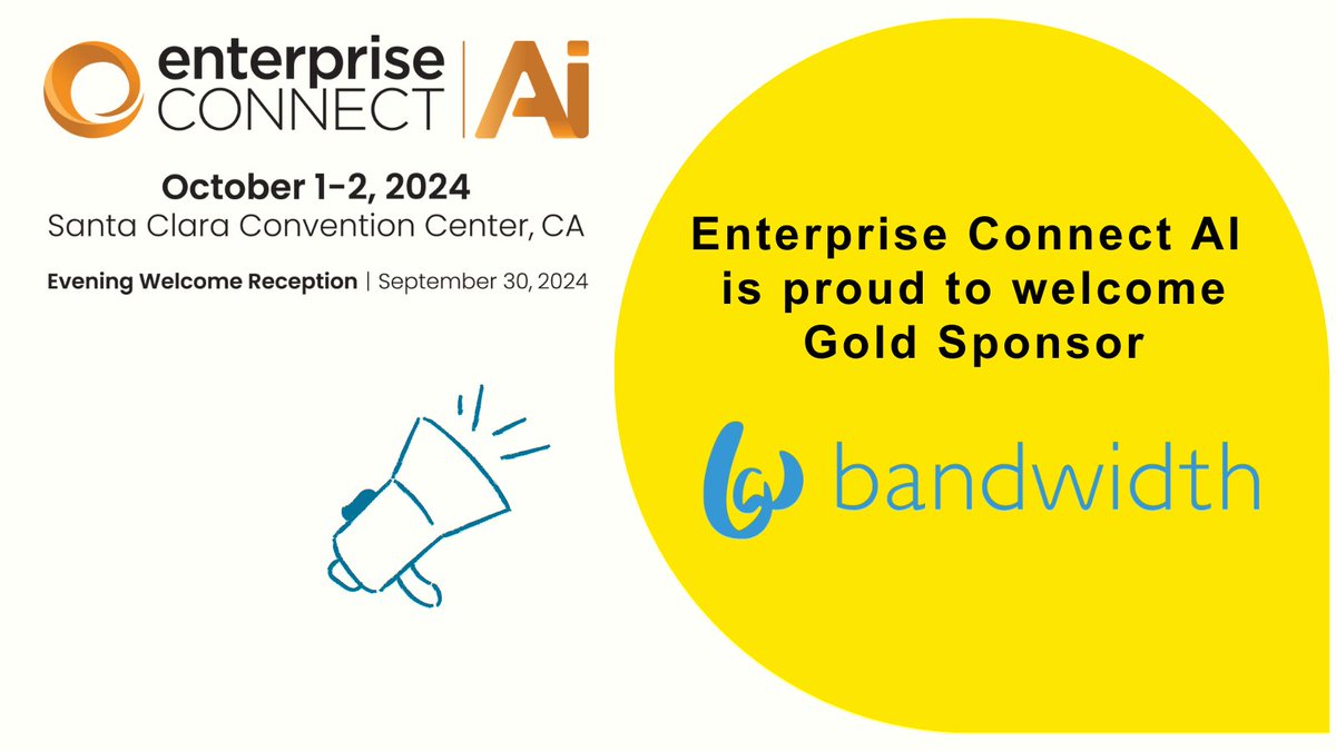 Have you heard the exciting news? @bandwidth is joining us at #EnterpriseConnect #AI, taking place September 30-October 2 in Santa Clara! Get notifications for when registration opens >>informatech.co/4bgVVzT