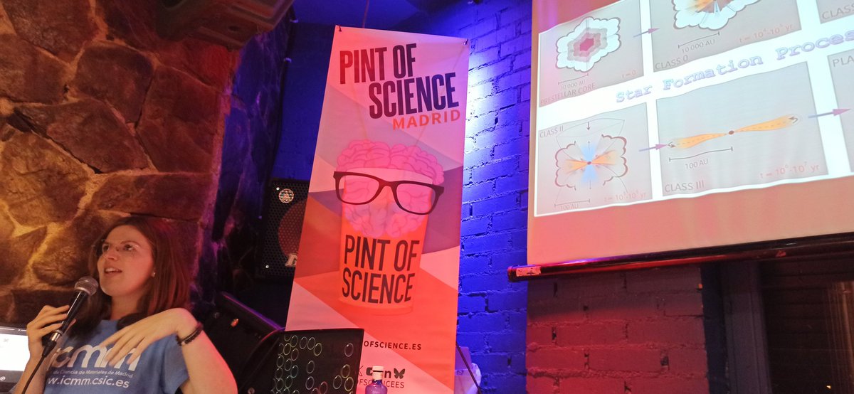 jam_science's tweet image. Alejadra Traspas (@icmm_csic) abre nuestra primera sesion de @pintofscienceES con su charla &quot;Del polvo estelar a los tardígrados supersónicos&quot;.
#Pint24ES #pint24MAD