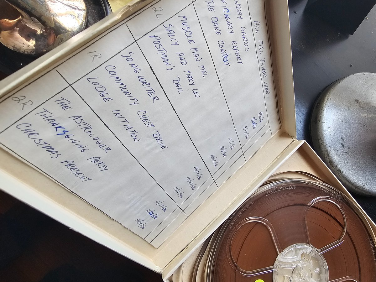 At an LA auction recently I scored hundreds of old reel-to-reels. Part of the lot was original reels of the Mel Blanc radio show that aired from 1946-1947.