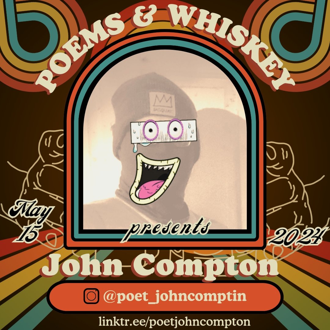 PoemsWhiskeyPod's tweet photo. You knew it was coming! @poetjohncompton is back this Wednesday! He just can't stay away 😌
Join us won't you? We make even less sense than usual! It's a blast!
#poemsandwhiskeypod #poetrypodcast #poetrycommunity #writerscommunity #writingpodcast #creativitypodcast #poetry #poets https://t.co/z861QD7ml0