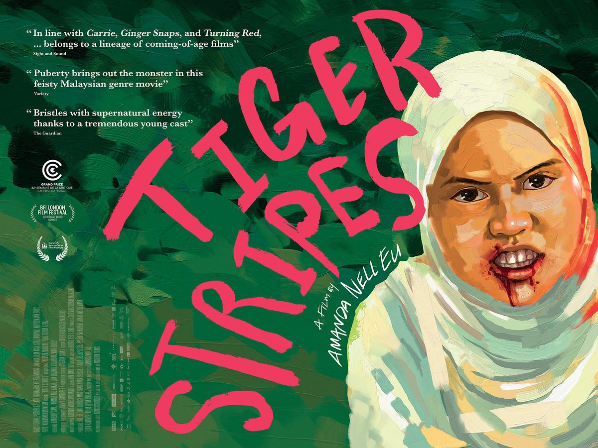 TIGER STRIPES (Previews 14 May)🩸 Belonging to a 'lineage of coming-of-age films (like) Carrie, Ginger Snaps & Turning Red' (@SightSoundmag), Tiger Stripes is a fierce subversion of the shame girls are made to feel about their changing bodies by Malaysian director Amanda Nell Eu.