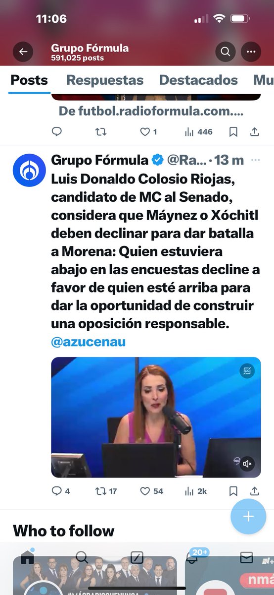 carolina_rocha_'s tweet photo. Un cabeceo en falso se suma la propaganda electoral esta mañana.
Con o sin dolo @Radio_Formula aseguró en esta red que Colosio pedía a Maynez dimitir a favor de Xochitl.

Colosio en realidad aseguró que quien vaya en tercero debe sumarse al que pueda vencer  a Morena. 

Desde hace días hay batalla por el segundo lugar. Tras encuestas de Reforma en Jalisco y Monterrey y el simulacro universitario MC dice haber alcanzado al Frente PRI PAN