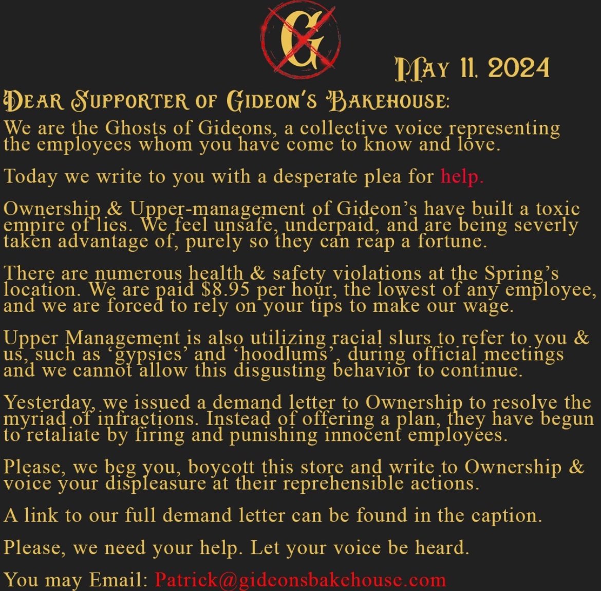 MamaMoose_Be's tweet photo. If you are a lover of Gideons Bakehouse in #disneysprings, know their employees are getting treated poorly. Let’s help them out, don’t buy until management gets a kick up the proverbial https://t.co/5RFCvQPBvw