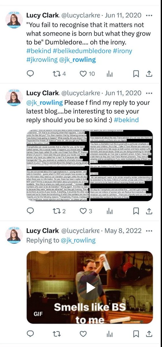 cavakaggy's tweet image. Lucy Clark (The male ref) has been dishing out abuse to @jk_rowling for years.
@Glinner @Serena_Partrick