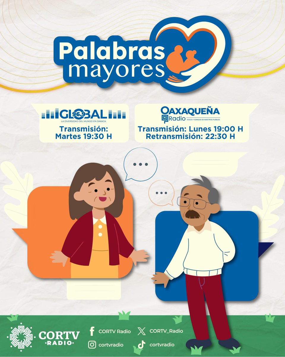 La 𝐝𝐞𝐩𝐫𝐞𝐬𝐢ó𝐧 es un trastorno grave del estado de ánimo que puede afectar a las personas de la tercera edad. De esto hablaremos en 𝐏𝐚𝐥𝐚𝐛𝐫𝐚𝐬𝐌𝐚𝐲𝐨𝐫𝐞𝐬 esta semana. Hoy, 19:00 h por #OaxaqueñaRadio y martes 19:30 h en #Global 96.9 oaxaca.gob.mx/cortv/ #Oaxaca