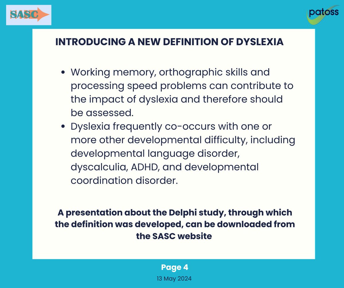 Important News! 📢 We know you have been waiting for the new definition of dyslexia and we are pleased to let you know that this has now been released on the SASC website.

Find out more: bit.ly/44FYUPQ

#dyslexia #dyslexiadefinition #dyslexiaawareness