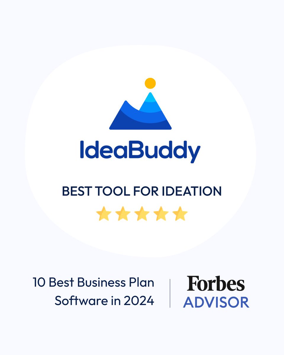 We are happy to be selected for the second year in a row by @ForbesAdvisor as the best #businessplanning  planning software for #ideation!