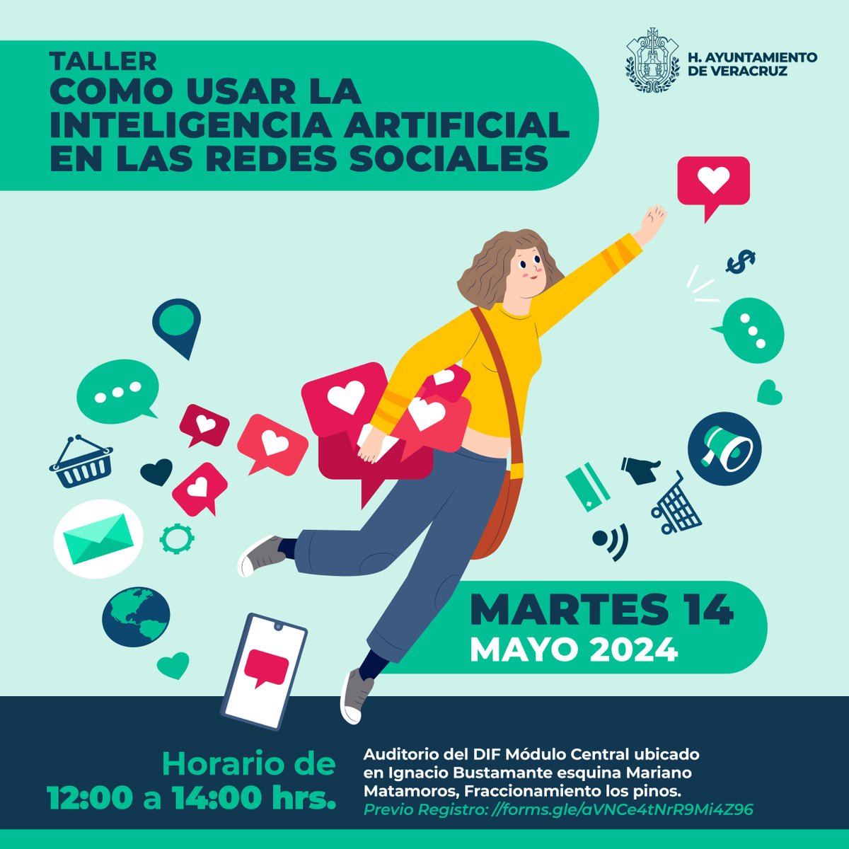 🤖🚀¡Tu nuevo aliado para la creación de contenido digital! Únete a nuestra Capacitación “Como usar la inteligencia artificial en las redes sociales' este martes 14 de mayo de 12:00 a 14:00 hrs en Auditorio del DIF Módulo Central. 📲 Regístrate en forms.gle/aVNCe4tNrR9Mi4…