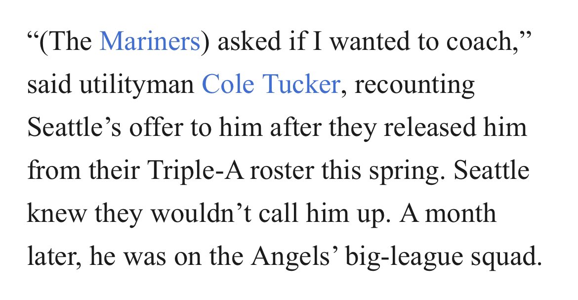 I’m sorry but a team asking a player if they wanted to be a coach and then the Angels hitting that same player 2nd in an MLB lineup a month later just makes so much sense
