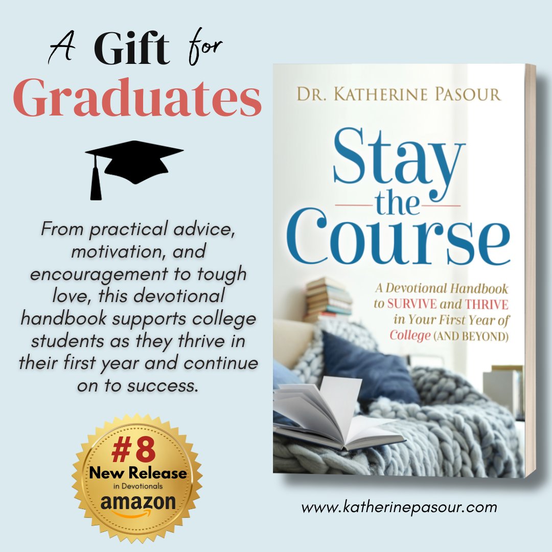 Graduation for our high school seniors is almost here. It's a tough world out there and much encouragement is needed--and prayers--and some practical advice helps, too. Give a gift that helps them on their journey. #staythecoursedevotional #graduationgift