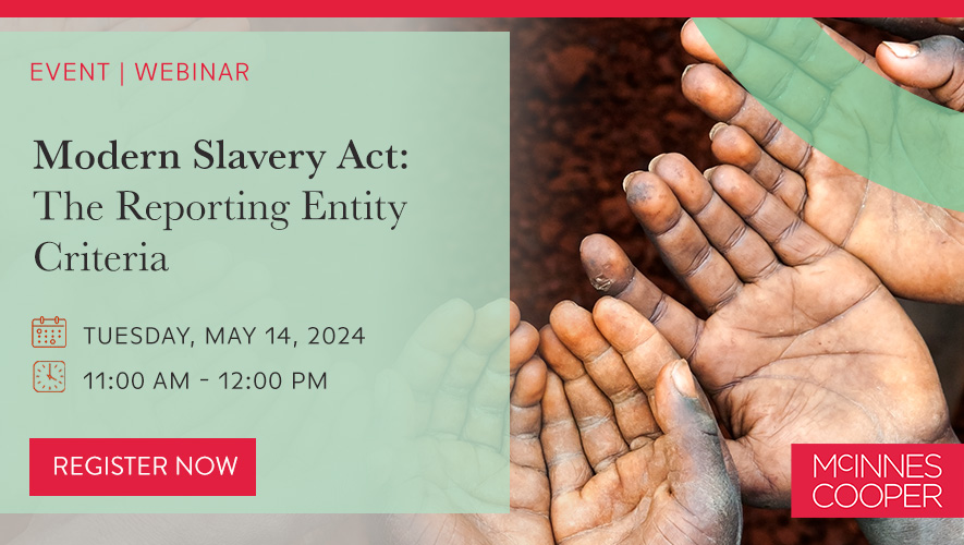 Join us tomorrow! By May 31, entities obligated to report under Canada’s new Modern Slavery Act must submit their first mandatory annual report. With new obligations come questions: Are you required to report? What are the risks of non-compliance? bit.ly/44N2GqU