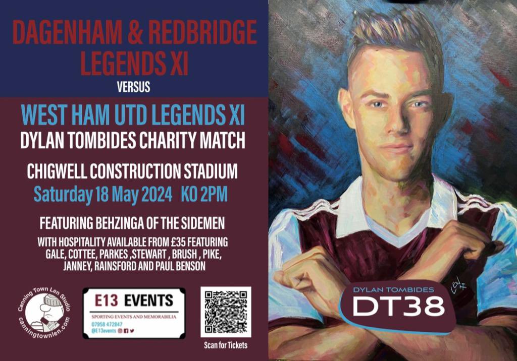 ⚽️⚽️ THIS SATURDAY ⚽️⚽️ What a great day this will be, So many Ex players from both clubs will be back on the pitch to help raise money for @Dylantombides ❤️ Get your tickets right here - daggers.ktckts.com/event/dag2324d…