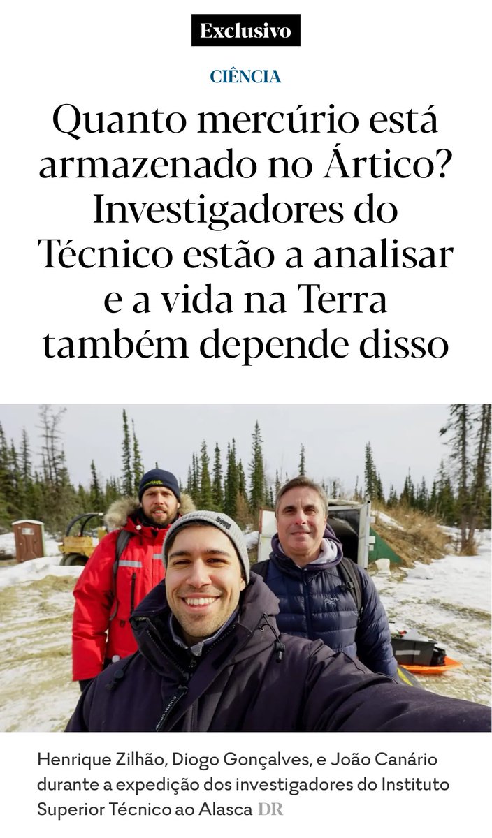 JooCanrio3's tweet image. My recent interview to Expresso about our latest fieldwork in Alaska. It was a pleasure to talk with this great journalist about our permafrost work. @deqist @cqe_lisboa @istecnico 

app.expresso.pt/sociedade/cien…