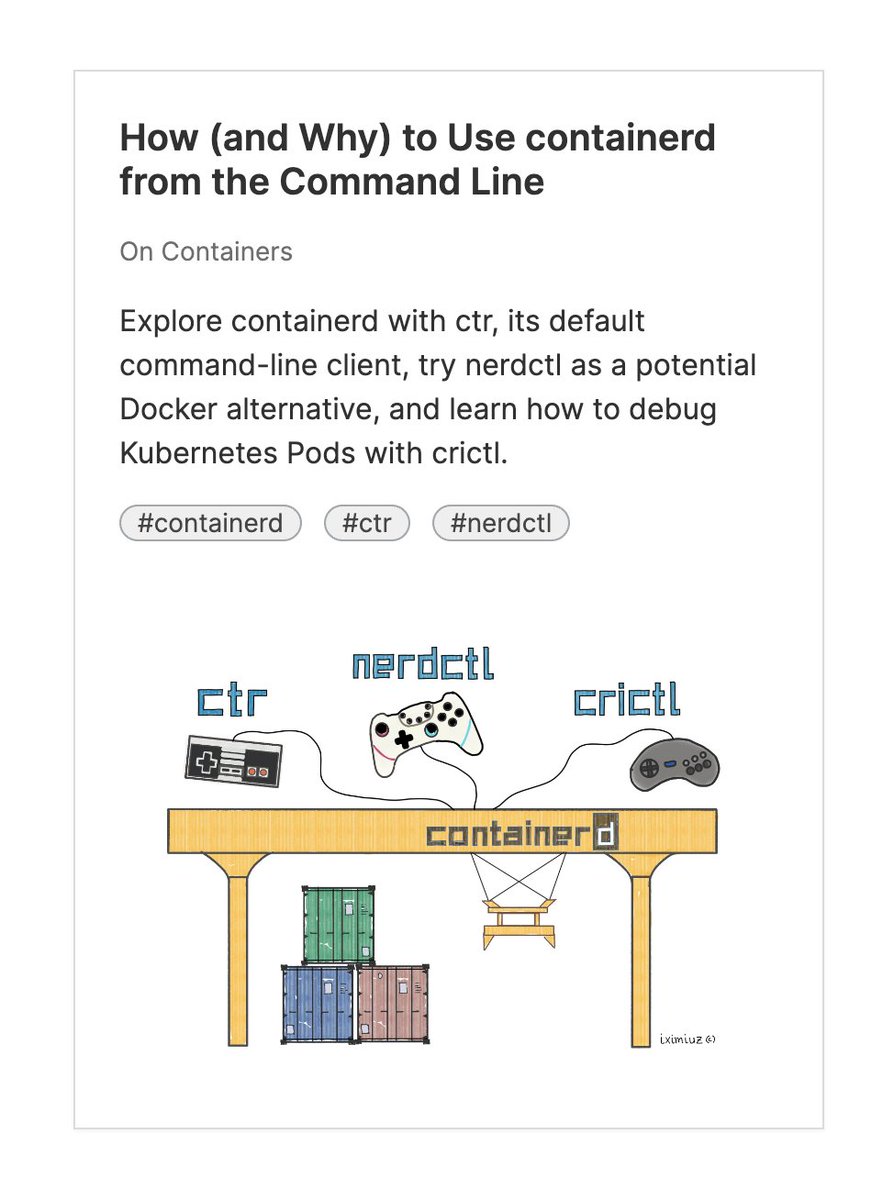 iximiuz's tweet image. I&apos;m building a place where engineers can learn:

- Docker
- Kubernetes
- Underlying tech (Linux, networking, etc)

Some results 👇

- Half-dozen tutorials and courses
- 24 up-to-date online playgrounds
- 40 DevOps challenges and counting 🚀

Join us labs.iximiuz.com!