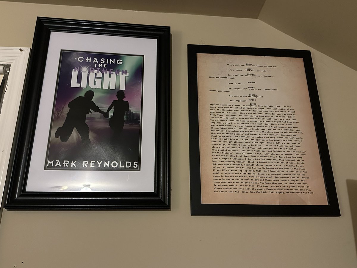 Mark_MyWords23's tweet photo. On the wall, to the left of my writing nook. The one on the left is where I’ve been. The one on the right is where I want to be. This is the very first thing I see when I sit down to write. #AmWriting #AmInspired #WritingCommunity https://t.co/O66sxjPF1O