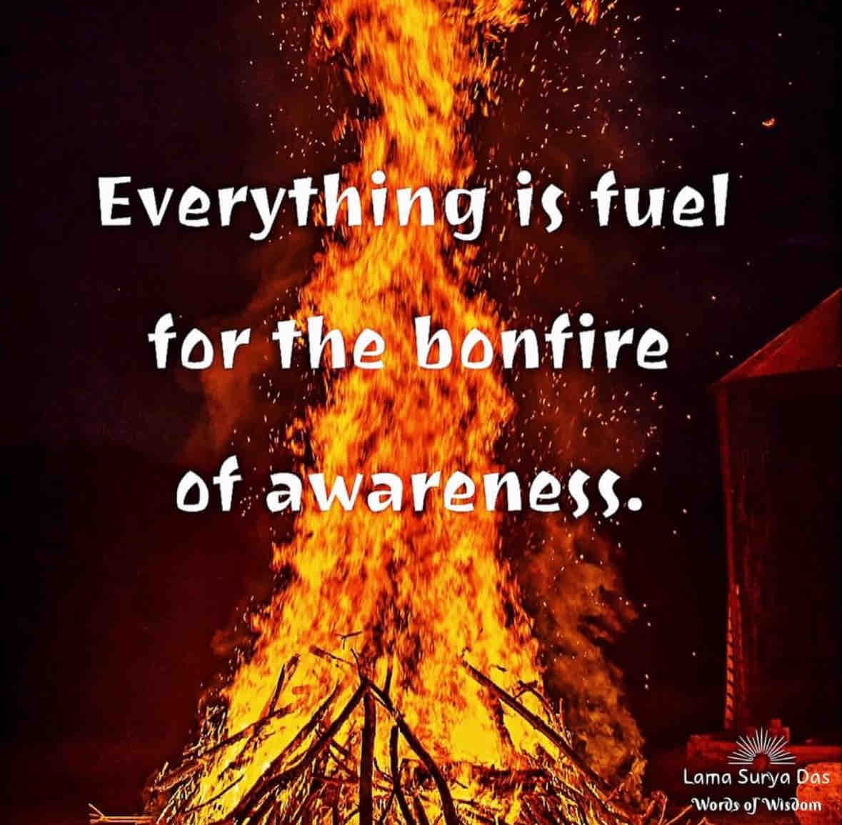 Everything is fuel for the bonfire of awareness. ~Lama Surya Das

#LamaSuryaDas #Dzogchen #Meditation  #Mindfulness #SelfInquiry #NonDual  #Buddhism #Healing #Wellness #Yoga  #Dharma #AwakeningtheBuddhaWithin  #HowtoHeal