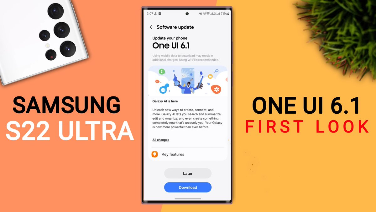 FIRST LOOK 🔥🥳
youtu.be/UPxGBB7s38g
Samsung S22 Ultra One Ui 6.1 Update Features | All Galaxy Ai🔥👆

#samsungs22ultra #oneui #samsung #sahejsain