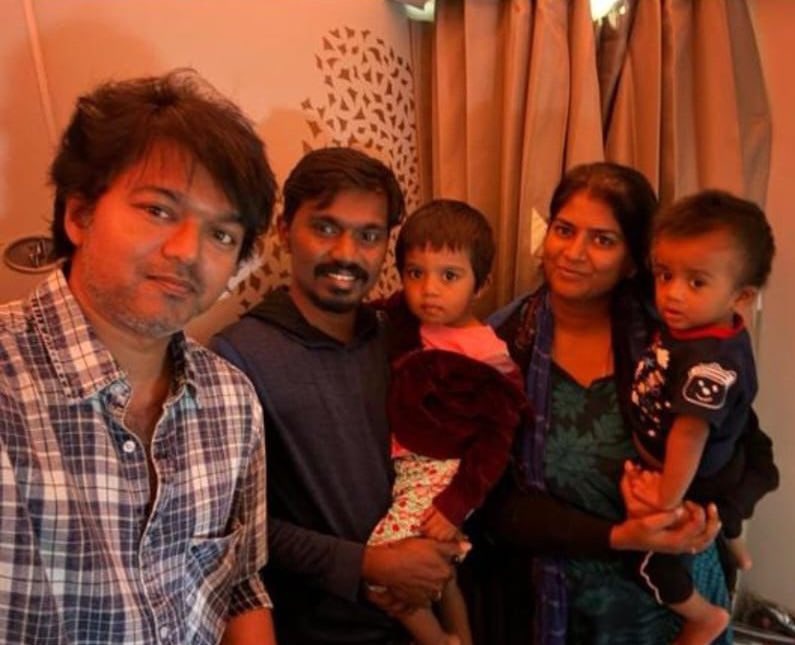 Latest click of our Thalapathy VIJAY with a Family ❤️ #TheGreatestOfAllTime @actorvijay
