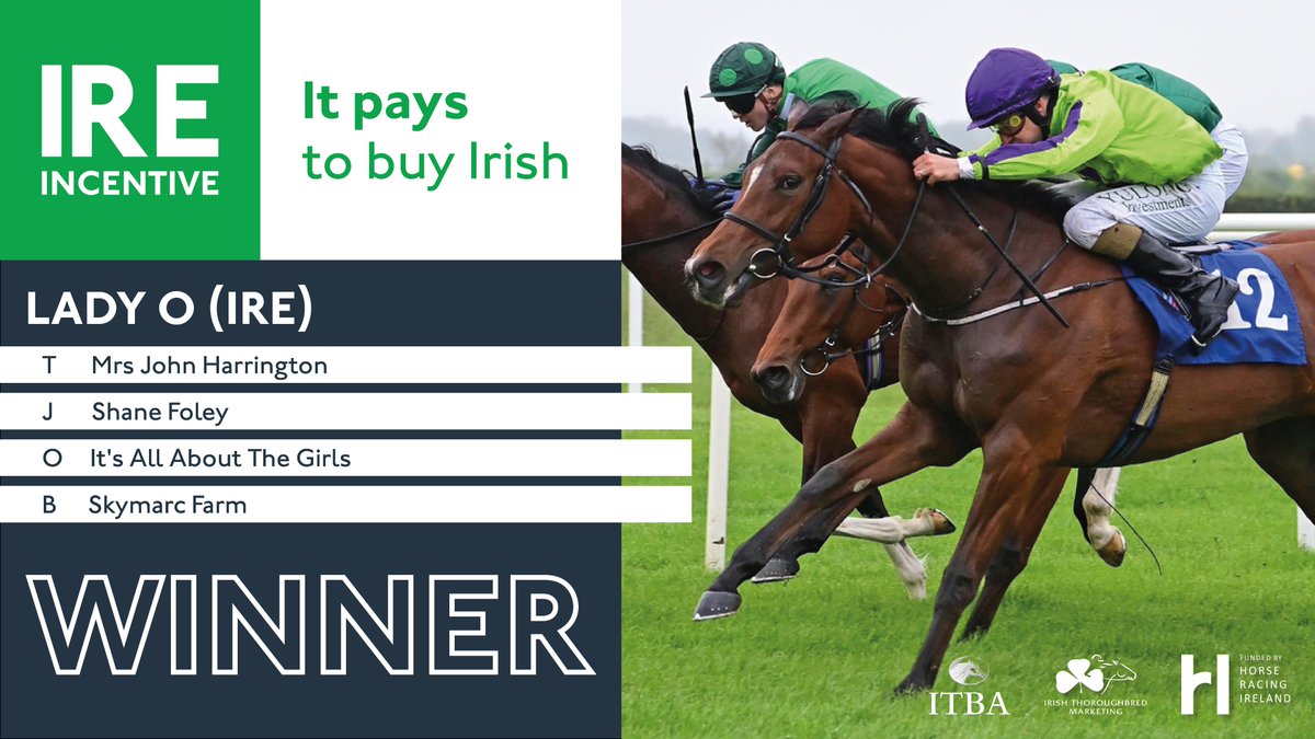 🟢 IRE INCENTIVE 🔵 🏆 Winner! 🏆 🏇 LADY O (IRE) ℹ️ @IrishEBF_ Median Sires Series Maiden 📍 @RoscommonRaces €10,000 bonus to owners @ItsAllAbttheGrl to spend on Irish-breds at Irish sales #IREIncentive #ItPaysToBuyIrish