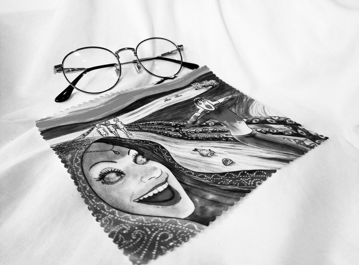 1girl solo smile open mouth monochrome greyscale glasses  illustration images