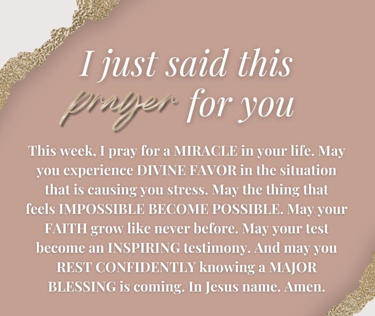 This is our week for MIRACLES and BLESSINGS!!