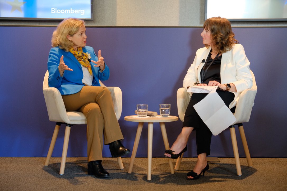 NadiaCalvino's tweet photo. Good discussion with @business @arlene_mcc on the @EIB Group strategy for a safer, greener &amp; fairer Europe.

Boosting innovation and competitiveness, promoting cohesion and reinforcing the EU’s strategic autonomy and security are key priorities in the face of today's challenges. https://t.co/L0japI5cHD