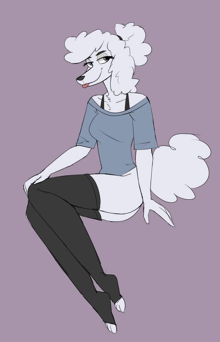 Throwback to a classic design of Juniper for a trade with @warblingstatic. plz bro, i love her poodle design so much. owo;