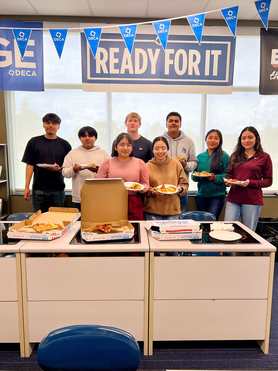 Pizza for the win!! Congratulations to all 10 students passing the School-Based Enterprise National Certification! WAY TO GO!! 🙌🏻 S/O to Mrs. Long for the 🍕