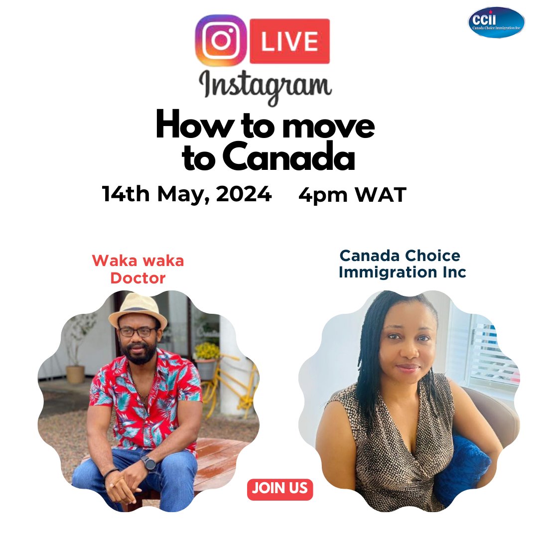 canadachoice1's tweet photo. If you must relocate to Canada before the end of 2024,do not scroll up!!
Join us on Instagram Live
Time: 4pm WAT
Date: 14th of May,2024.
"HOW TO MOVE TO CANADA"
Cc: @wakawaka_doctor
.
.
#canadatravelprograms #Canadachoiceimmigrationinc #startnow #Howtomove https://t.co/Qv1JalpnsD