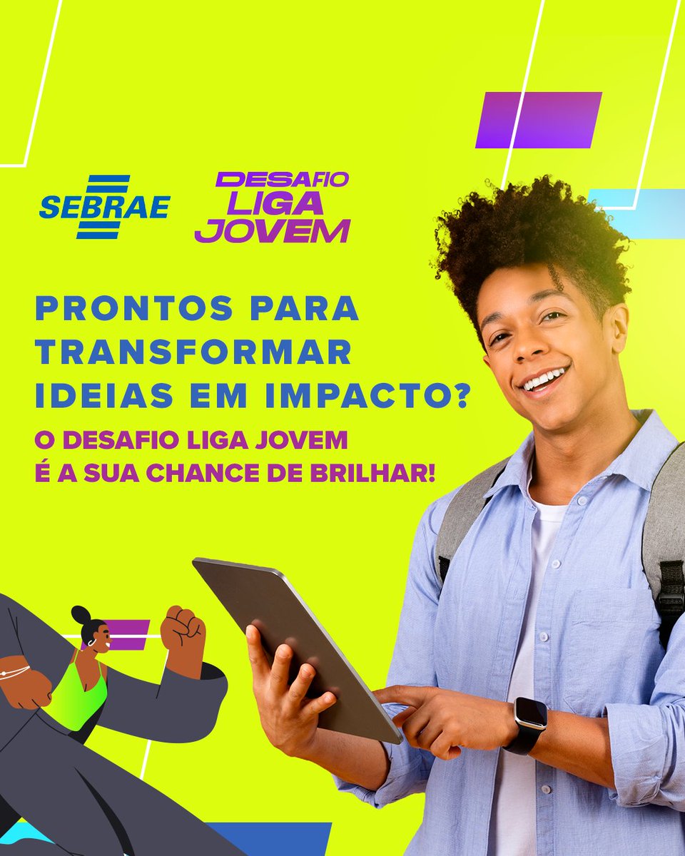 CESebrae's tweet image. Junte-se a milhares de jovens inovadores em uma jornada de criatividade e empreendedorismo. Queremos suas ideias audaciosas para solucionar problemas reais da sua comunidade. 🌍🚀

🔗 desafioligajovem.com.br

#sebraece #desafioligajovem #estudantes