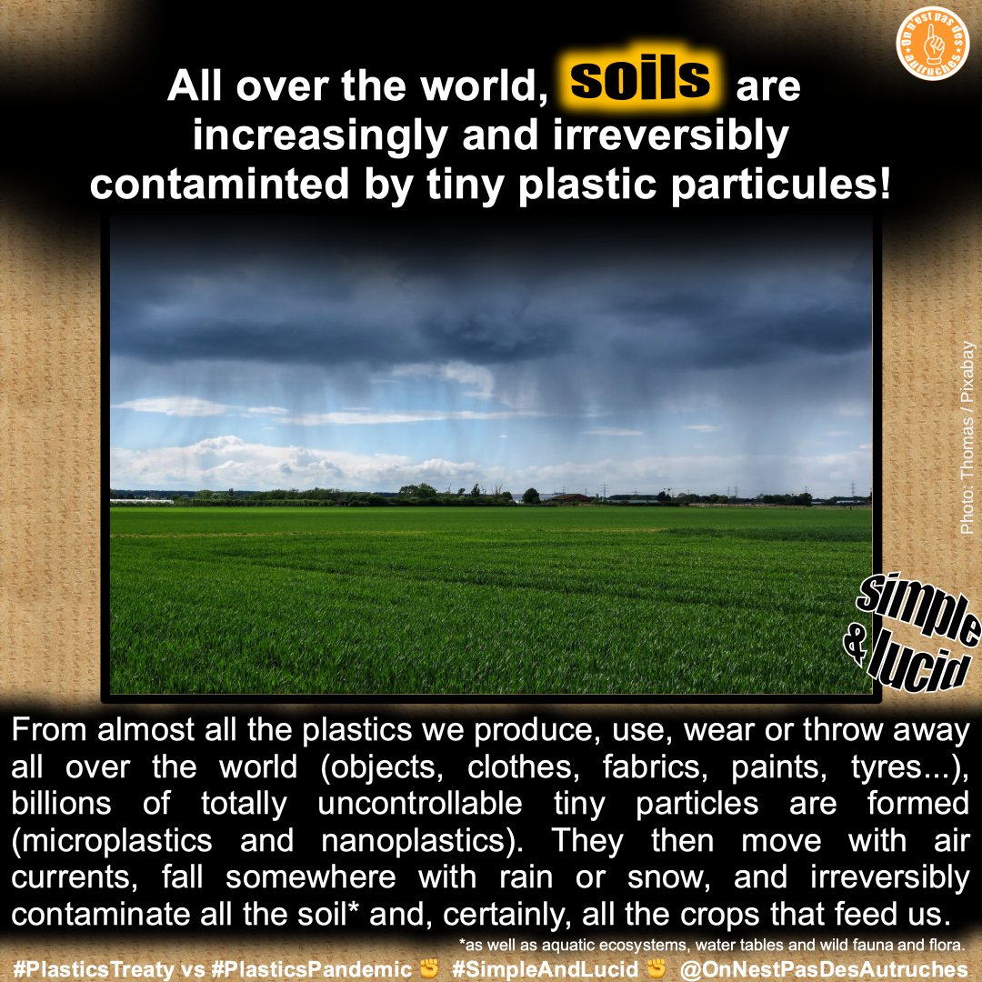 Soils are increasingly and irreversibly contaminted by microplastics! We must ensure that our #soil are free from #plasticpollution contamination. Being aware of the risk of irreversible pollution of our soils, and therefore our crops, by #microplastics is a question of national…