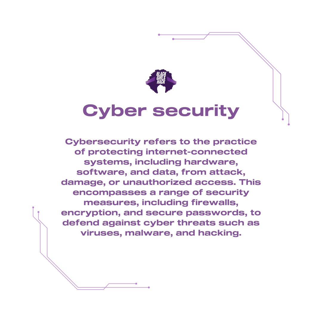What is Cybersecurity? It's like a fortress for your online world! Protects against viruses, hackers, and more. Learn more: blackgirlshack.org #staysecureonline #cybersecurityawareness #blackgirlshack #cybersecurity #hacking #security #technology #hacker