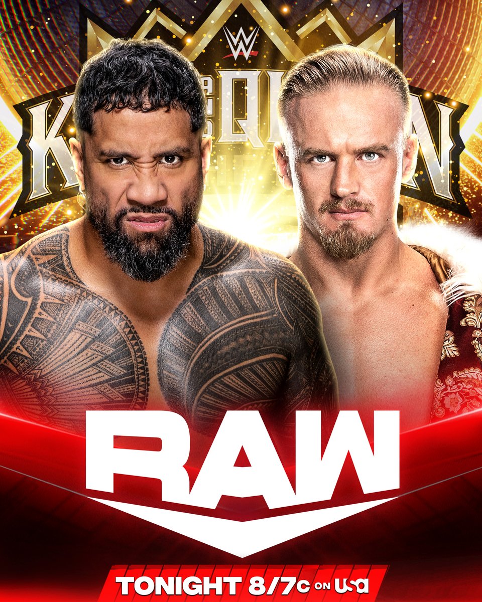 Jey @WWEUsos and @UNBESIEGBAR_ZAR go head-to-head in a #KingOfTheRing Quarterfinal Matchup TONIGHT on #WWERaw! 📺 8/7c on @USANetwork