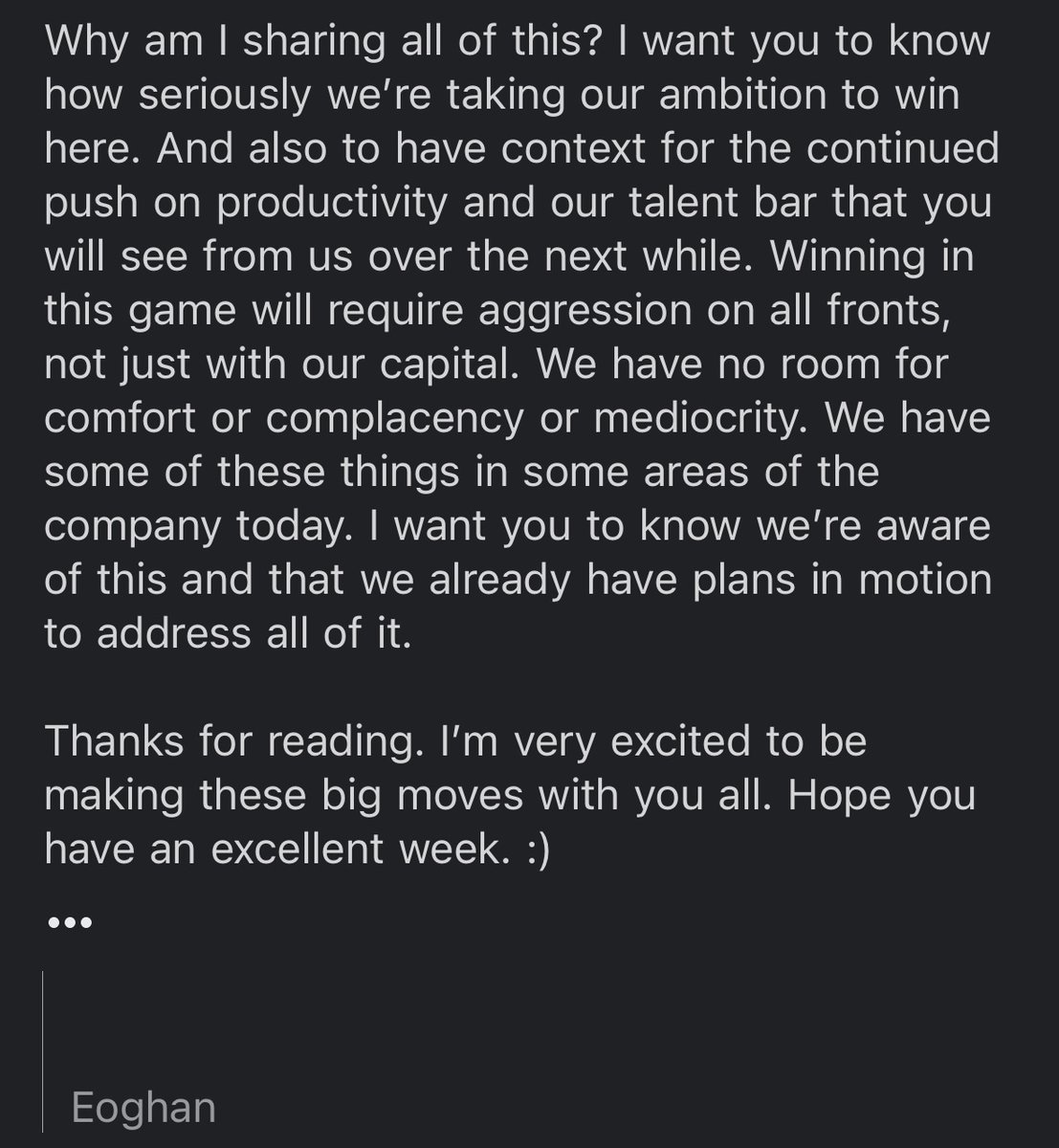 I announced internally last night that we’re going to invest an extra ~$100M to bring a new AI technology we’re dreaming about to market that we’re calling Fin X. Running a scaled company on your own cashflows brings wonderful discipline, and when I returned to <a href="/intercom/">Intercom</a> in late