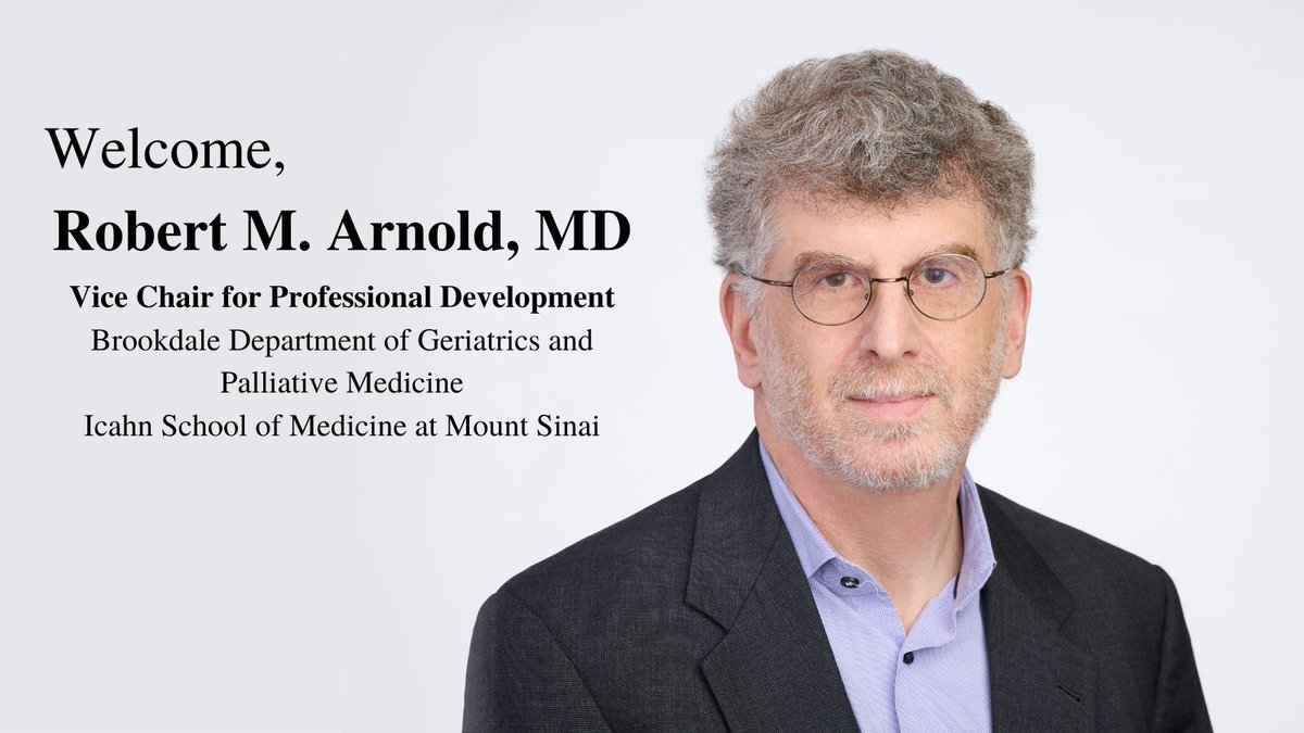We are honored to welcome Dr. Robert M. Arnold to the Brookdale Department of Geriatrics and Palliative Medicine at the Icahn School of Medicine at Mount Sinai. mountsinai.org/about/newsroom…