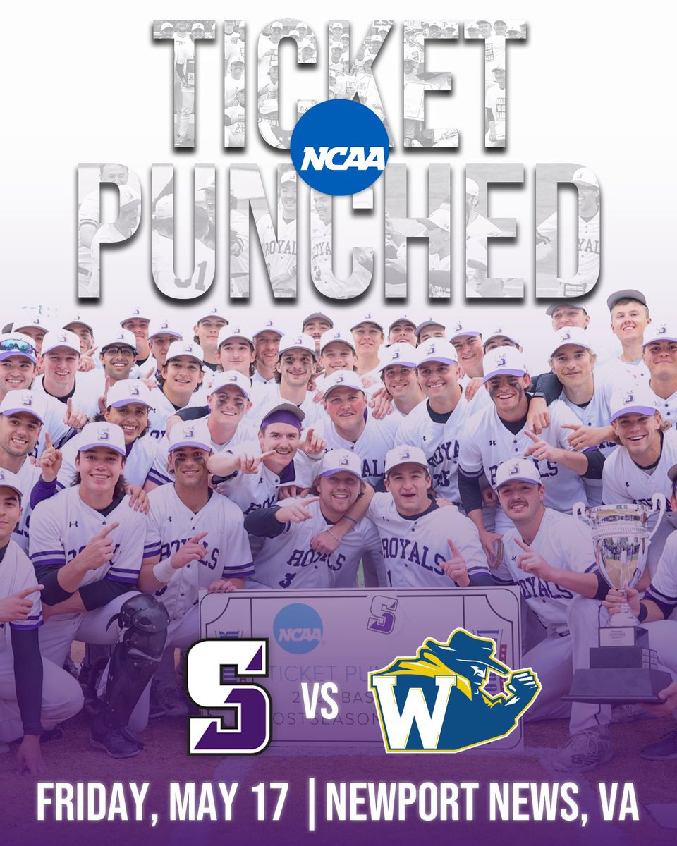 TICKET PUNCHED! 🎟️👊 🚍 Newport News, VA @scrantonbaseball will take on N.C. Wesleyan at host Christopher Newport in the opening round of the 2024 NCAA Division III Baseball Tournament! ⚾️ The team received an automatic bid after winning the @landmark_conf championship! 🏆