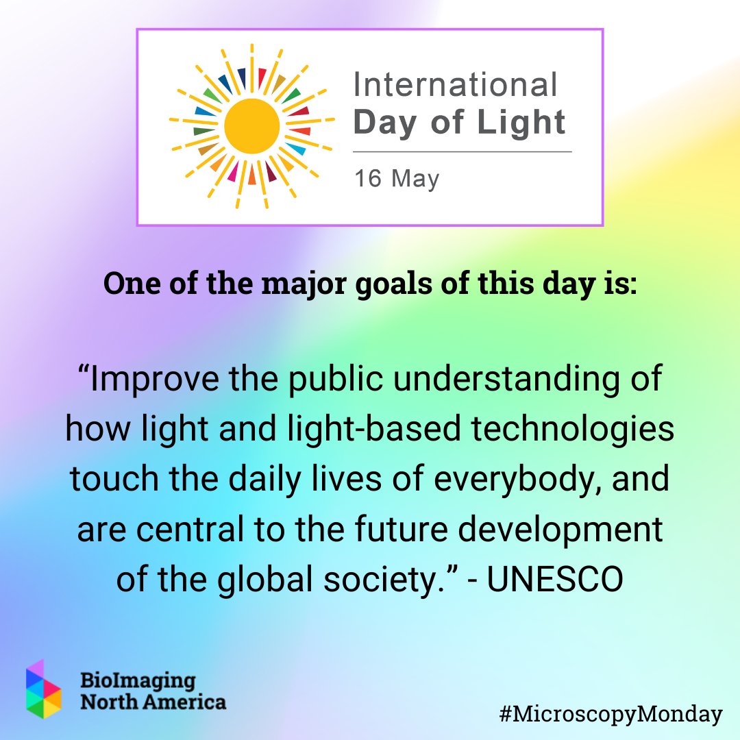 Happy #MicroscopyMonday! This Thursday, May 16, is @UNESCO International Day of Light (@IDLofficial), and BINA will be celebrating light-based technologies all week long! lightday.org/goals #LightInOurLives2024 #MicroscopyMonday