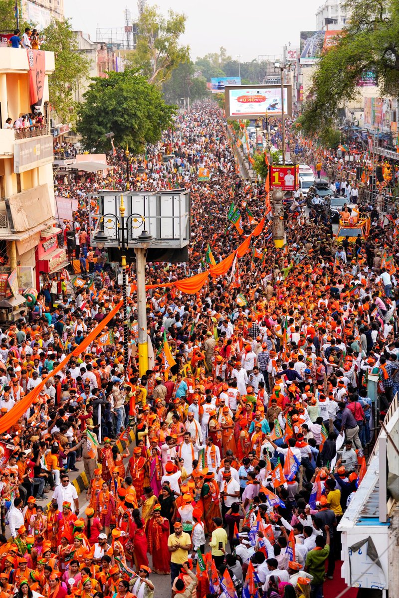 Varanasi today. @narendramodi’s road show. How brilliant was CM Modi’s first political move when he decided to stand from Varanasi to capture power in New Delhi. So many things his one decision covered. Hindu civilisation, Ganga belt, North India, India’s biggest state Uttar…